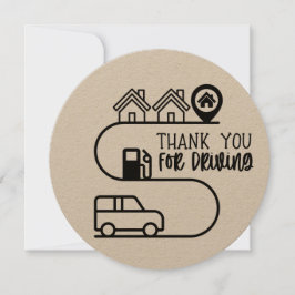 Cartão De Agradecimento Obrigado por dirigir na placa de serviço