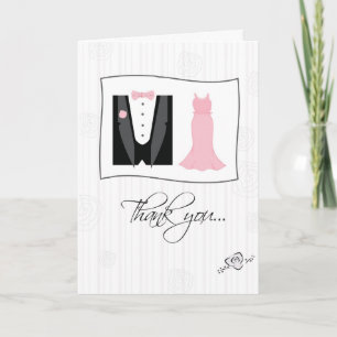 Cartão De Agradecimento Obrigado por Estar no Nosso Casamento, Smoking, Ve