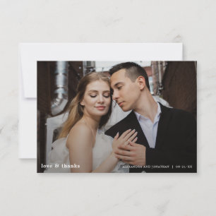 Cartão De Agradecimento Obrigado por foto de casamento moderno