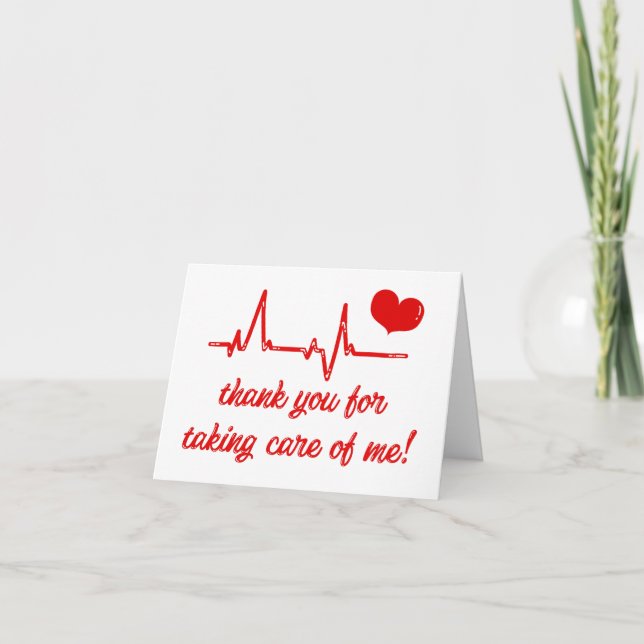 Cartão De Agradecimento Obrigado por tomar conta de mim. (Frente)