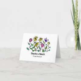 Cartão De Agradecimento Obrigado por um Monte de Flores Pessoais em Estilo