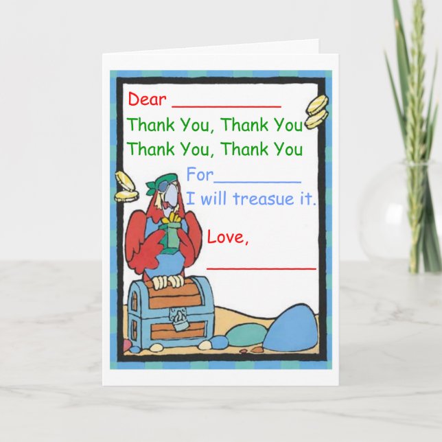 Cartão De Agradecimento Obrigado por (Um presente) (Frente)