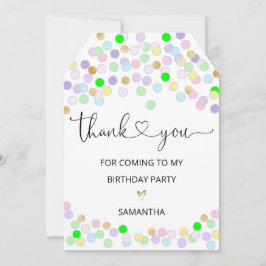 Cartão De Agradecimento Obrigado Por Vir À Minha Festa de aniversário