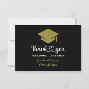 Cartão De Agradecimento Obrigado Por Vir Ao Meu Boné de formatura De Festa