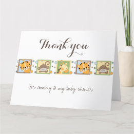 Cartão De Agradecimento Obrigado por vir ao meu chá de fraldas