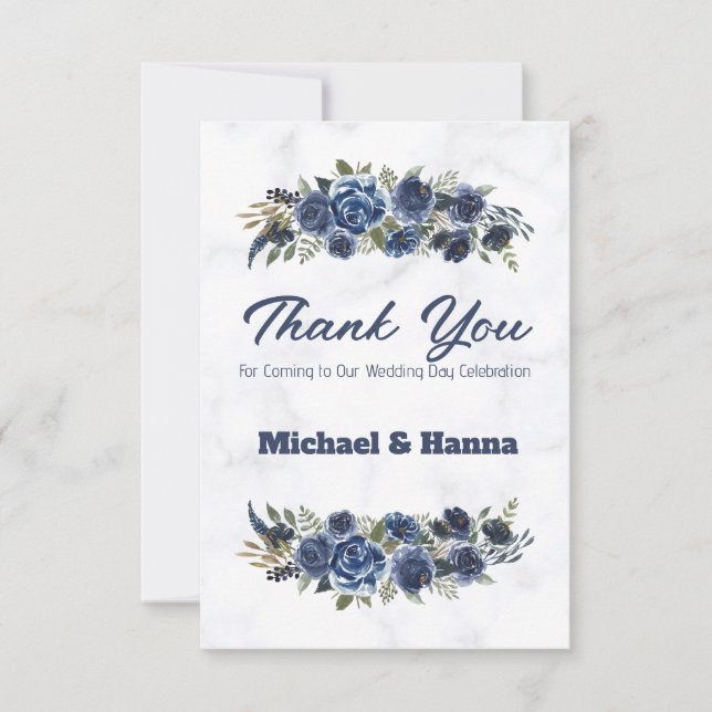 Cartão De Agradecimento Obrigado por vir ao nosso dia de casamento (Frente)