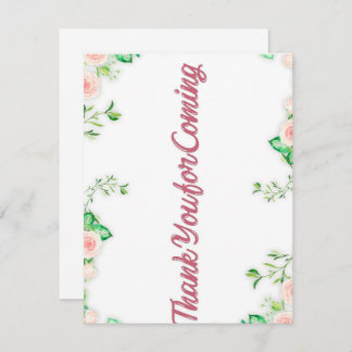 Cartão De Agradecimento obrigado por vir depois da festa.