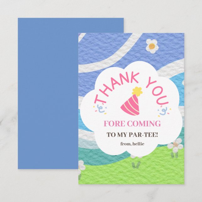 Cartão De Agradecimento Obrigado por virem à minha festa de meninos (Frente/Verso)