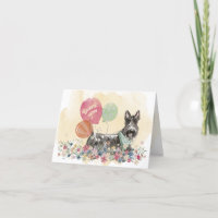 Obrigado por você e balões Terrier Dog escoceses