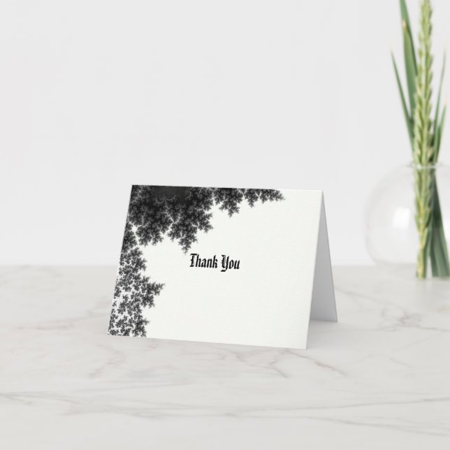 Cartão De Agradecimento Obrigado Preto e Branco Elegante (Frente)