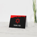 Cartão De Agradecimento Obrigado preto vermelho de Mitzvah do bar do<br><div class="desc">Refrigere o obrigado de Mitzvah do bar do vermelho e do preto você cartões.</div>