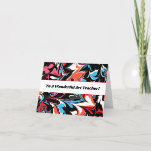 Cartão De Agradecimento Obrigado Professor de Arte Abstrato Art