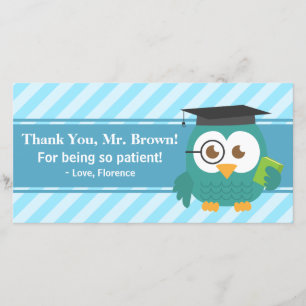 Cartão De Agradecimento Obrigado Professor, Professor Coruja, Paciência