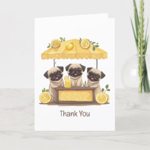 Cartão De Agradecimento Obrigado Pug Dogs Lemonade Stand