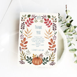 Cartão De Agradecimento Obrigado Pumpkin Fall Chá de fraldas