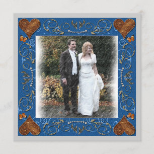 Cartão De Agradecimento Obrigado quadro da foto do casamento