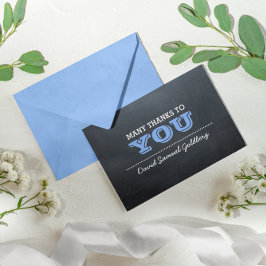 Cartão De Agradecimento Obrigado que azul de Mitzvah do bar do quadro você