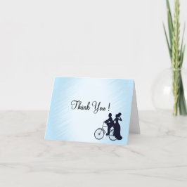 Cartão De Agradecimento Obrigado que azul do casamento da bicicleta você