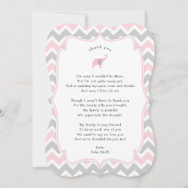 Cartão De Agradecimento Obrigado que do chá de fraldas do elefante