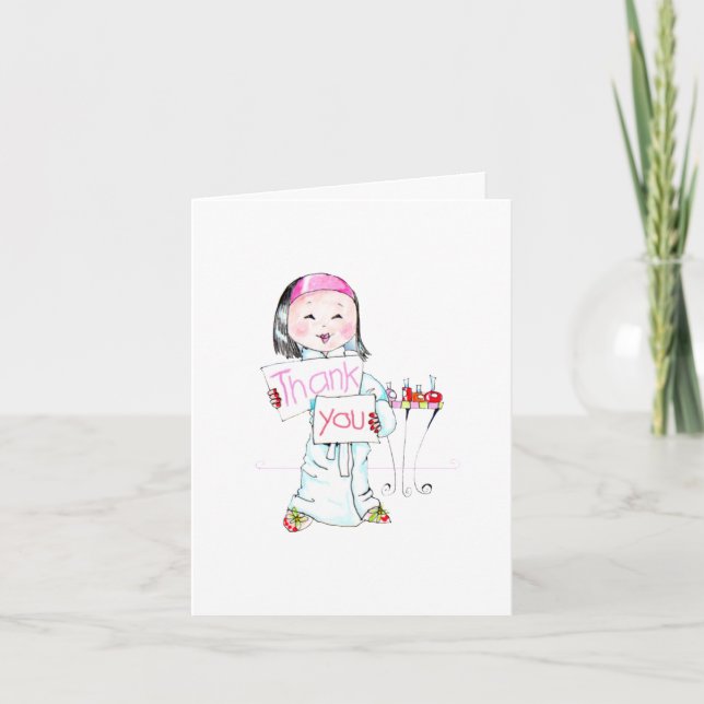 Cartão De Agradecimento Obrigado que do partido de Spa'thday você nota (Frente)