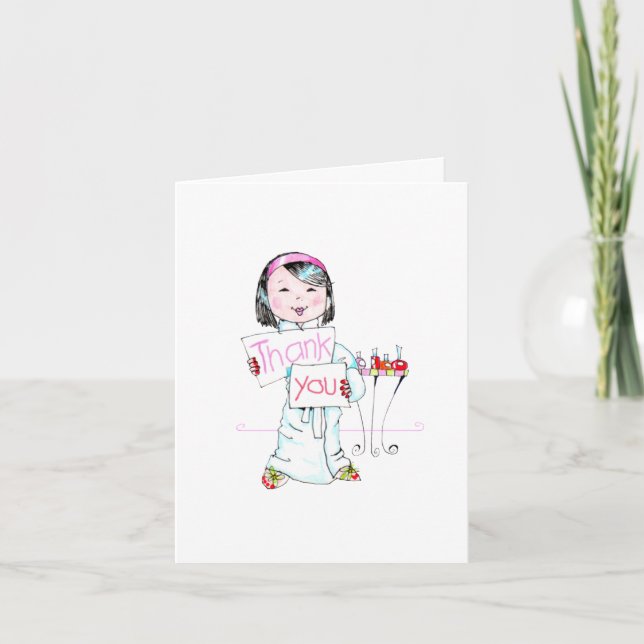 Cartão De Agradecimento Obrigado que do partido de Spa'thday você nota (Frente)