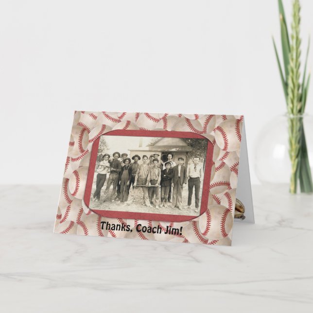 Cartão De Agradecimento Obrigado que do treinador de basebol você molda (Frente)