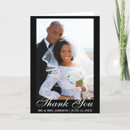Cartão De Agradecimento Obrigado que elegante da foto do casamento do