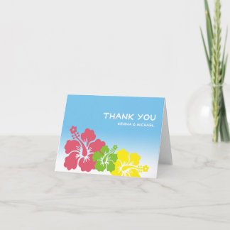 Cartão De Agradecimento Obrigado que havaiano tropical da flor do hibiscus
