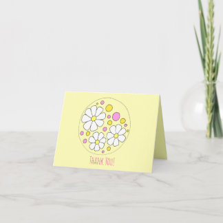 Cartão De Agradecimento Obrigado que retro das flores da margarida você