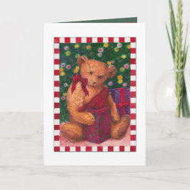 Cartão De Agradecimento obrigado que teddybear do Natal você apresenta