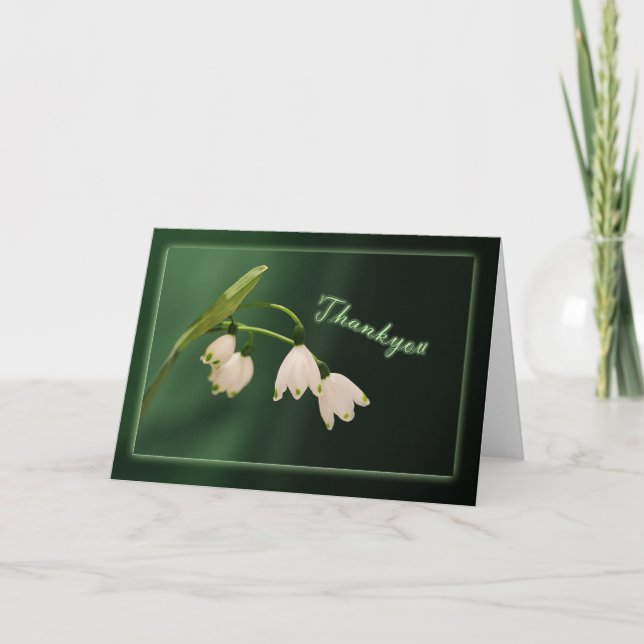 Cartão De Agradecimento obrigado - quedas de neve (Frente)