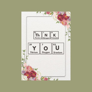 Cartão De Agradecimento Obrigado Química