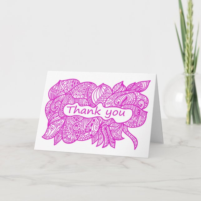 Cartão De Agradecimento Obrigado rabisco (Frente)