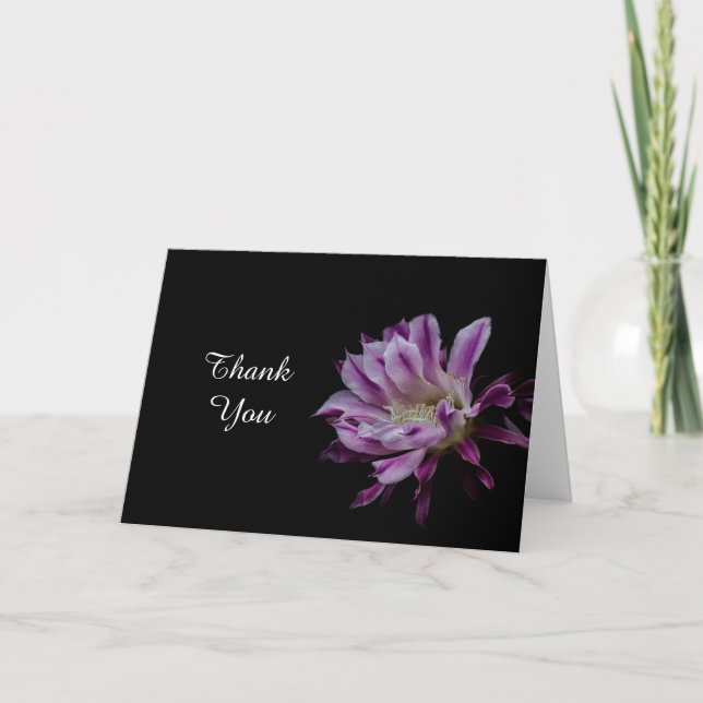 Cartão De Agradecimento Obrigado real de roxo e branco (Frente)