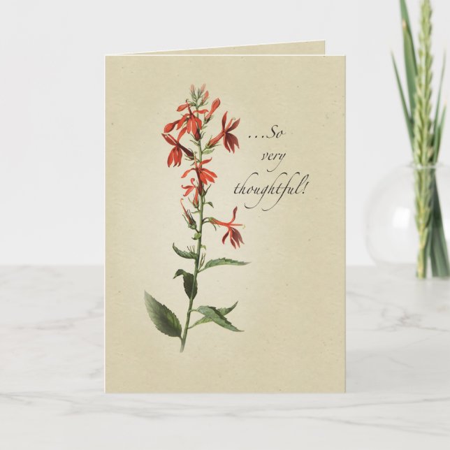 Cartão De Agradecimento Obrigado Red Wildflower, Religioso (Frente)