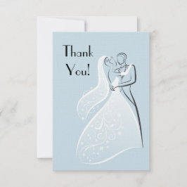 Cartão De Agradecimento Obrigado retro azul dos dançarinos do casamento