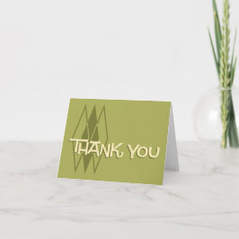 Cartão De Agradecimento Obrigado retro verde você Notecard: Diamantes do