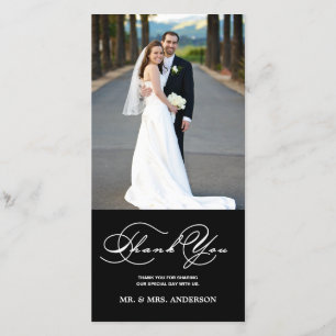 CARTÃO DE AGRADECIMENTO OBRIGADO ROMÂNTICO DO CASAMENTO DO PRETO DO