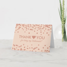 Cartão De Agradecimento Obrigado Rosa Dourado Brilho Confete Blush Rosa