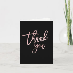 Cartão De Agradecimento OBRIGADO Rosa Dourado Rosa Moderno Script Chic