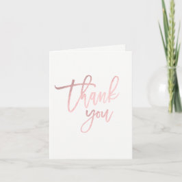 Cartão De Agradecimento OBRIGADO Rosa Dourado Rosa Moderno Script Chic