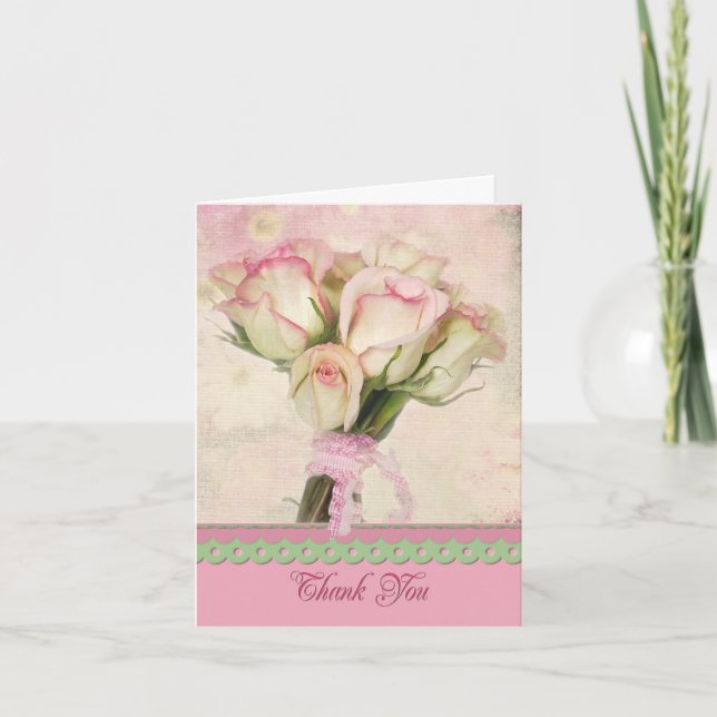 Cartão De Agradecimento Obrigado Rose Bouquet (Frente)