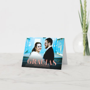 Cartão De Agradecimento Obrigado Rose Gold Foil Casamento Obrigado Foto