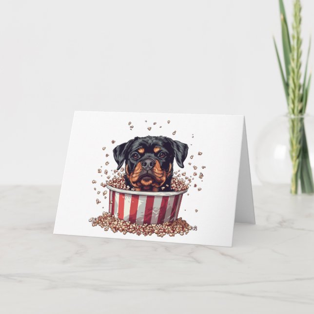 Cartão De Agradecimento Obrigado Rottweiler Filme De Cachorro Balde De Pip (Frente)