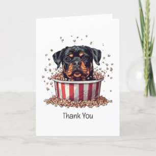 Cartão De Agradecimento Obrigado Rottweiler Filme De Cachorro Balde De Pip