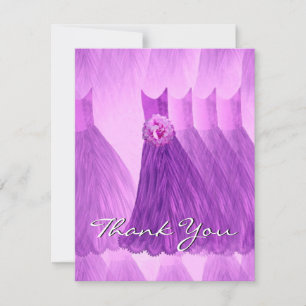 Cartão De Agradecimento Obrigado roxo dos vestidos da dama de honra você