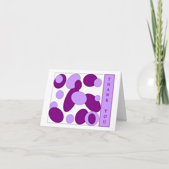 Cartão De Agradecimento obrigado roxo você (Frente)