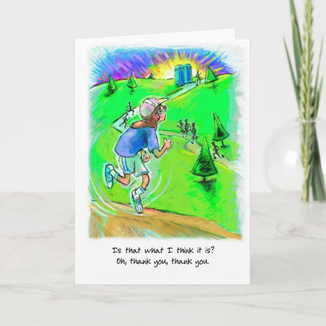 Cartão De Agradecimento Obrigado Runner Card - Race Port-o-Johns (Frente)