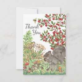 Cartão De Agradecimento Obrigado Russe Squirrel Nature Woodland Animal