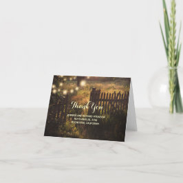 Cartão De Agradecimento Obrigado rústico do casamento do país você